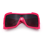 XXL Curved Wrap Around Rectangular Thick Arm Sport Plastic Sunglasses