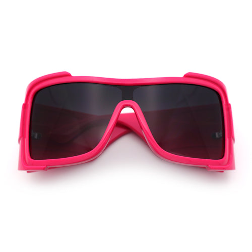 XXL Curved Wrap Around Rectangular Thick Arm Sport Plastic Sunglasses