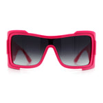 XXL Curved Wrap Around Rectangular Thick Arm Sport Plastic Sunglasses