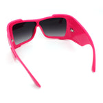 XXL Curved Wrap Around Rectangular Thick Arm Sport Plastic Sunglasses