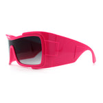 XXL Curved Wrap Around Rectangular Thick Arm Sport Plastic Sunglasses