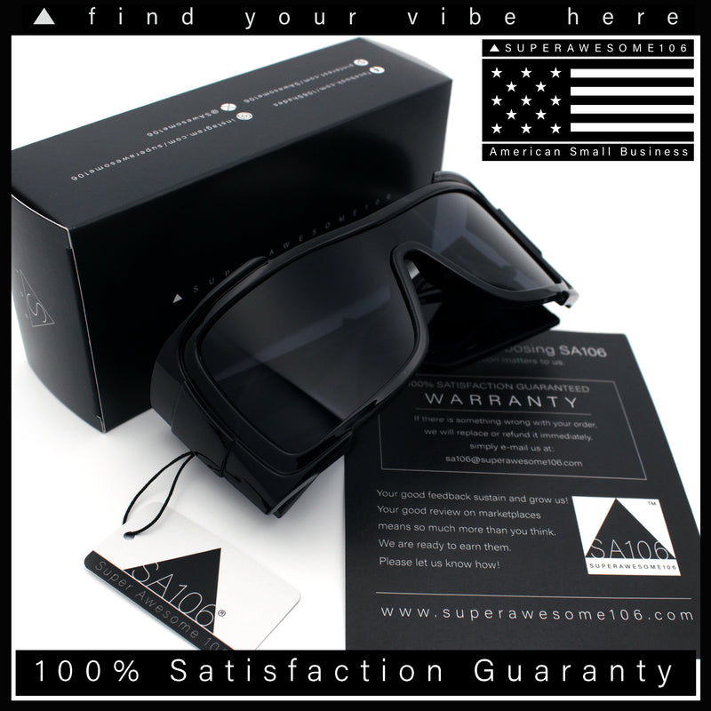 XXL Curved Wrap Around Rectangular Thick Arm Sport Plastic Sunglasses