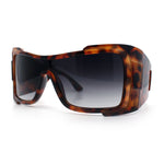 XXL Curved Wrap Around Rectangular Thick Arm Sport Plastic Sunglasses