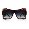 XXL Curved Wrap Around Rectangular Thick Arm Sport Plastic Sunglasses