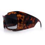 XXL Curved Wrap Around Rectangular Thick Arm Sport Plastic Sunglasses