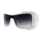 XXL Curved Wrap Around Rectangular Thick Arm Sport Plastic Sunglasses
