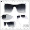 XXL Curved Wrap Around Rectangular Thick Arm Sport Plastic Sunglasses