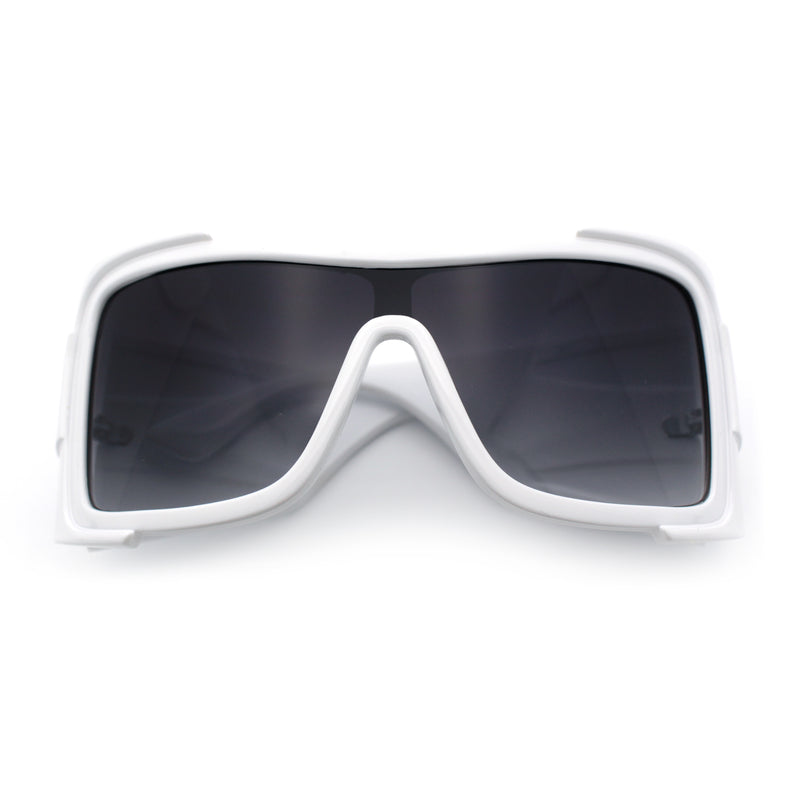 XXL Curved Wrap Around Rectangular Thick Arm Sport Plastic Sunglasses