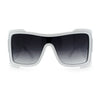 XXL Curved Wrap Around Rectangular Thick Arm Sport Plastic Sunglasses