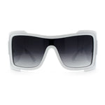 XXL Curved Wrap Around Rectangular Thick Arm Sport Plastic Sunglasses