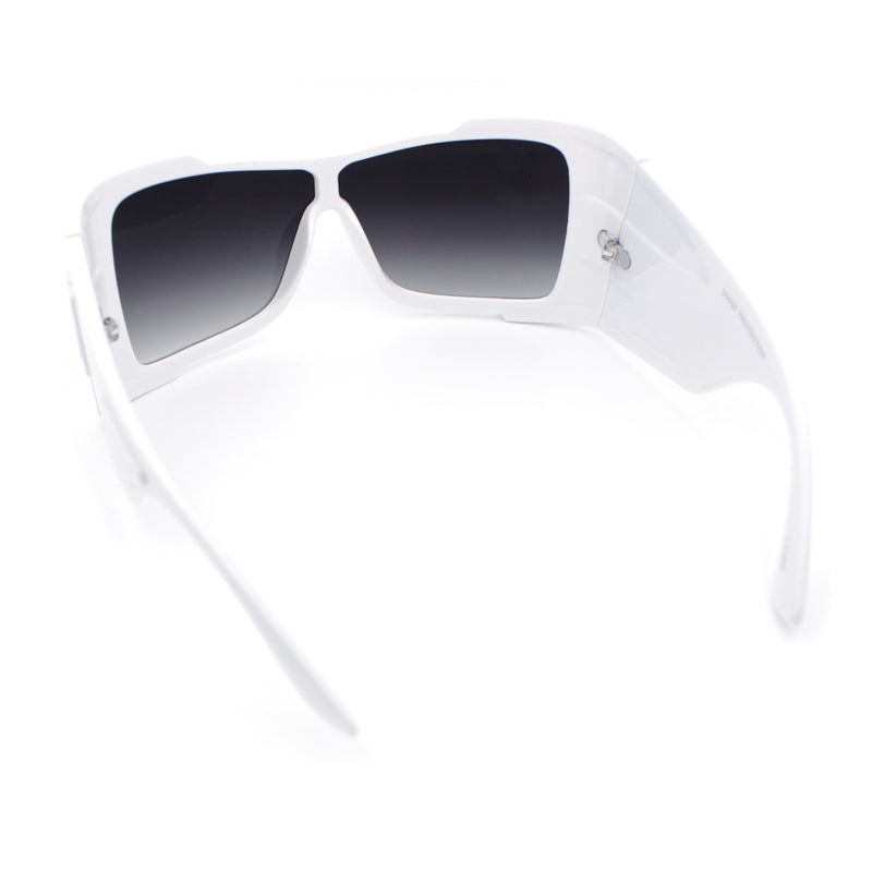 XXL Curved Wrap Around Rectangular Thick Arm Sport Plastic Sunglasses