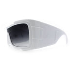 XXL Curved Wrap Around Rectangular Thick Arm Sport Plastic Sunglasses