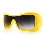 XXL Curved Wrap Around Rectangular Thick Arm Sport Plastic Sunglasses