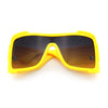 XXL Curved Wrap Around Rectangular Thick Arm Sport Plastic Sunglasses