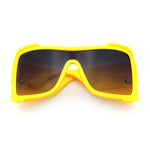 XXL Curved Wrap Around Rectangular Thick Arm Sport Plastic Sunglasses