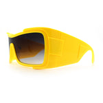 XXL Curved Wrap Around Rectangular Thick Arm Sport Plastic Sunglasses