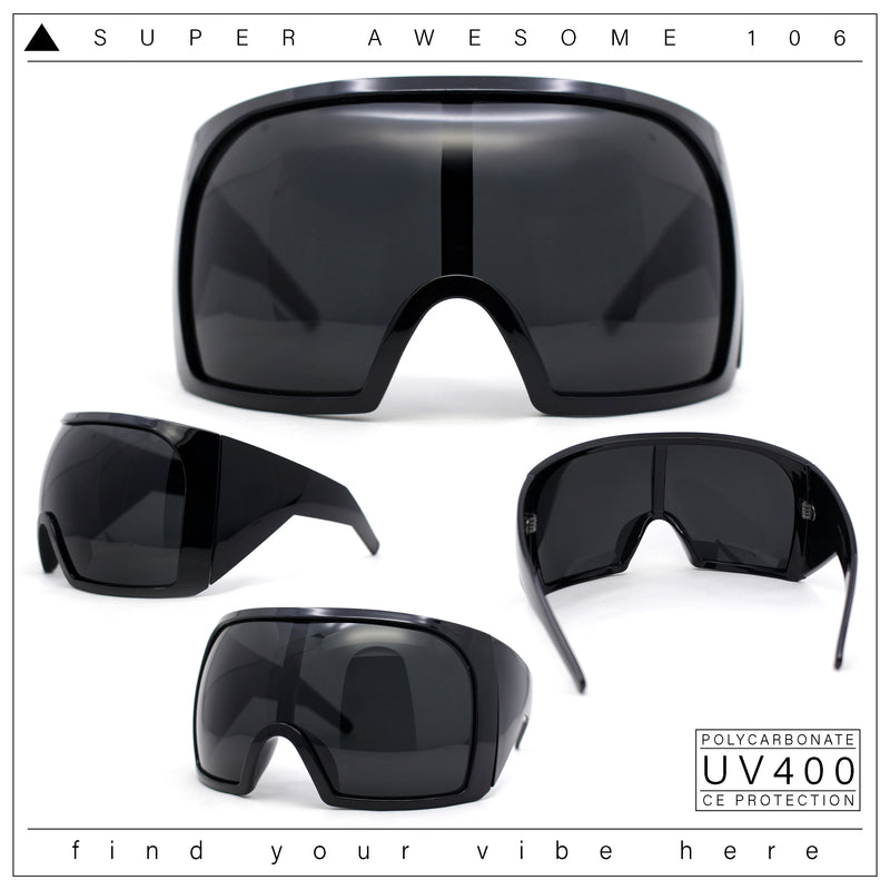 Super Oversized XXL Goggle Style Wrap Around Sport Plastic Sunglasses