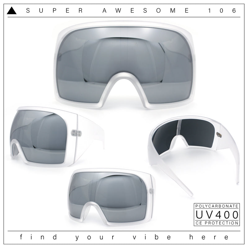Super Oversized XXL Goggle Style Wrap Around Sport Plastic Sunglasses
