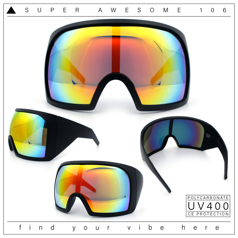 Super Oversized XXL Goggle Style Wrap Around Sport Plastic Sunglasses