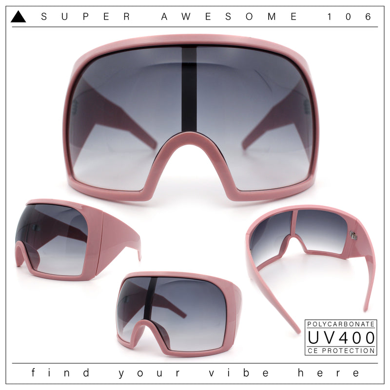 Super Oversized XXL Goggle Style Wrap Around Sport Plastic Sunglasses