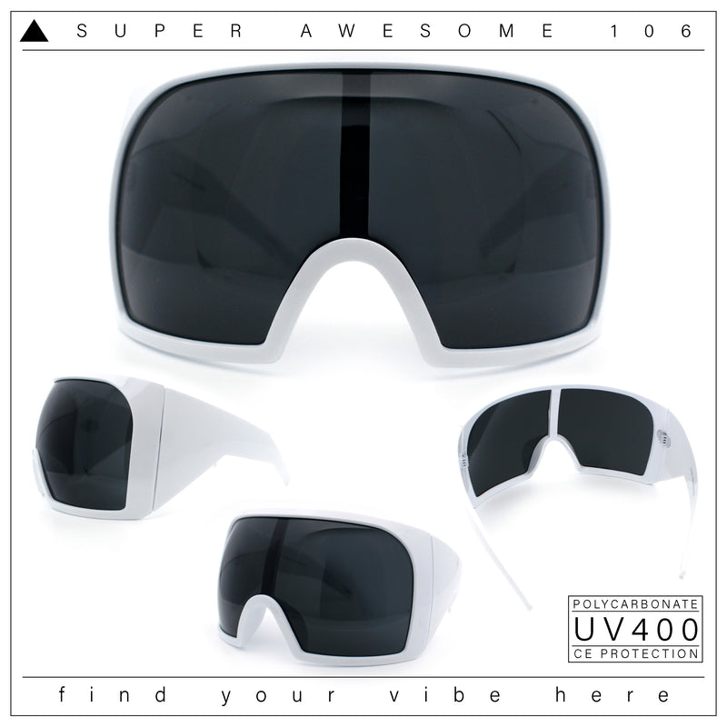 Super Oversized XXL Goggle Style Wrap Around Sport Plastic Sunglasses