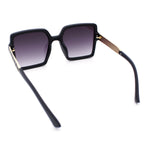 Womens Inset Lens Rectangular Butterfly Chic Plastic Fashion Sunglasses