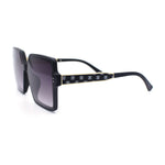 Womens Inset Lens Rectangular Butterfly Chic Plastic Fashion Sunglasses