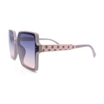 Womens Inset Lens Rectangular Butterfly Chic Plastic Fashion Sunglasses