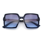 Womens Inset Lens Rectangular Butterfly Chic Plastic Fashion Sunglasses