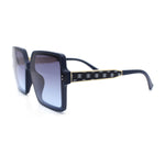 Womens Inset Lens Rectangular Butterfly Chic Plastic Fashion Sunglasses