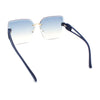 Womens Fancy Bevel Lens Rimless Oversized Rectangle Butterfly Sunglasses