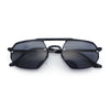 Metal Rim Geometric Octagonal Double Bridge Retro Hustler Luxe Sunglasses