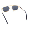 Metal Rim Geometric Octagonal Double Bridge Retro Hustler Luxe Sunglasses