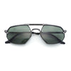 Metal Rim Geometric Octagonal Double Bridge Retro Hustler Luxe Sunglasses