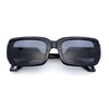 Womens Unique Exposed Side Lens Rectangular Plastic Mod Fashion Sunglasses