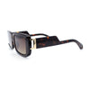 Womens Unique Exposed Side Lens Rectangular Plastic Mod Fashion Sunglasses