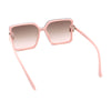 Womens Oversized Rimless Butterfly Rich Luxury Designer Fashion Plastic Sunglasses