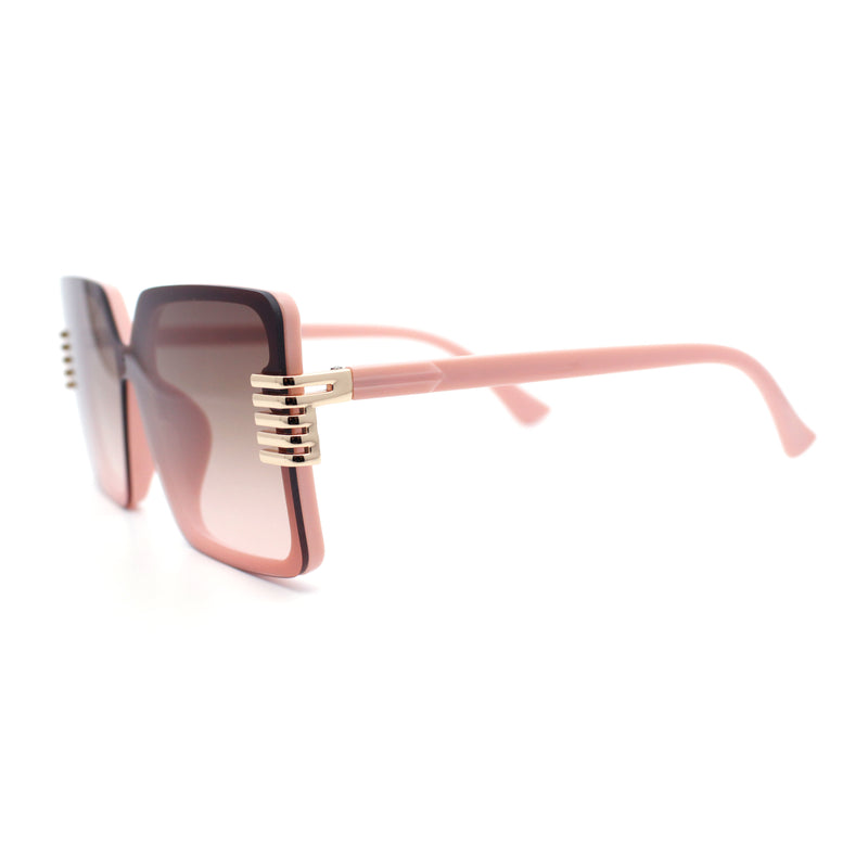 Womens Oversized Rimless Butterfly Rich Luxury Designer Fashion Plastic Sunglasses