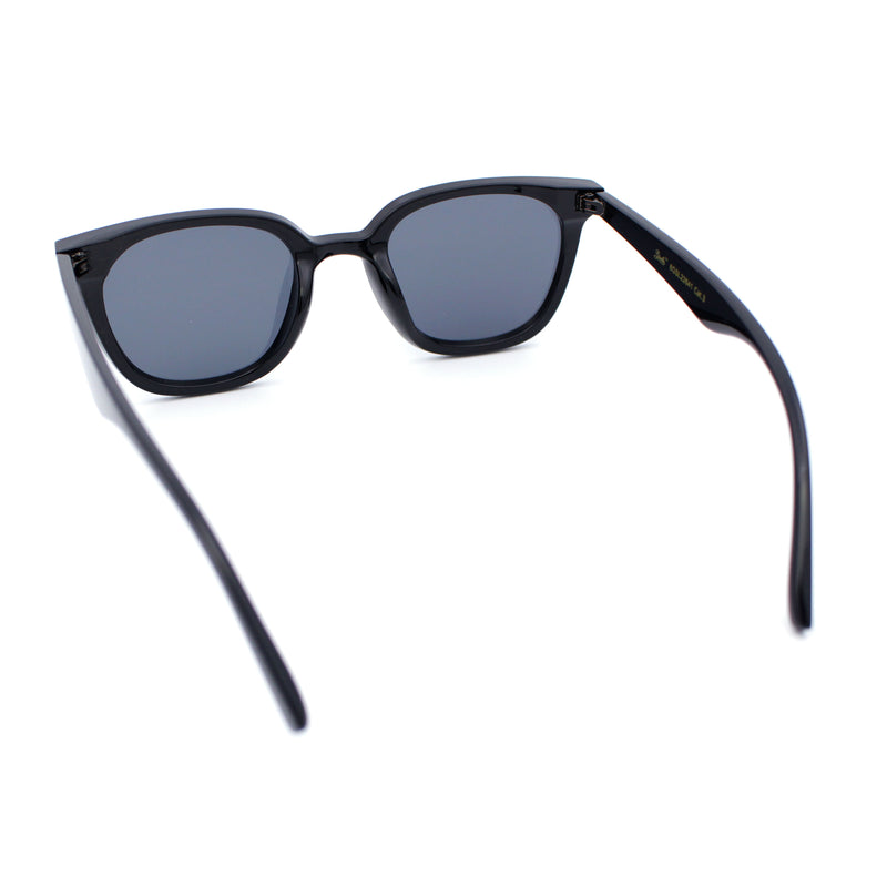 Womens Hipster Inset lens Thin Horn Rim Hipster Plastic Rectangle Sunglasses