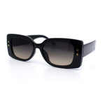 Womens Star Stud Rectangle Mod Thick Temple Plastic Retro Sunglasses