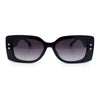 Womens Star Stud Rectangle Mod Thick Temple Plastic Retro Sunglasses