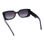 Womens Star Stud Rectangle Mod Thick Temple Plastic Retro Sunglasses