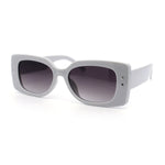 Womens Star Stud Rectangle Mod Thick Temple Plastic Retro Sunglasses