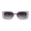 Womens Star Stud Rectangle Mod Thick Temple Plastic Retro Sunglasses