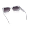 Womens Star Stud Rectangle Mod Thick Temple Plastic Retro Sunglasses