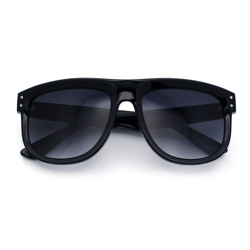 Gentlemanly Oversized Curved Top Racer Plastic Horned Retro Sunglasses