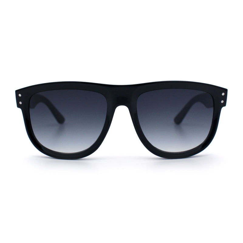 Gentlemanly Oversized Curved Top Racer Plastic Horned Retro Sunglasses