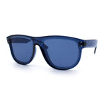 Gentlemanly Oversized Curved Top Racer Plastic Horned Retro Sunglasses