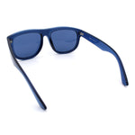 Gentlemanly Oversized Curved Top Racer Plastic Horned Retro Sunglasses