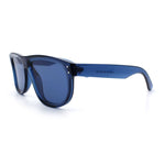 Gentlemanly Oversized Curved Top Racer Plastic Horned Retro Sunglasses